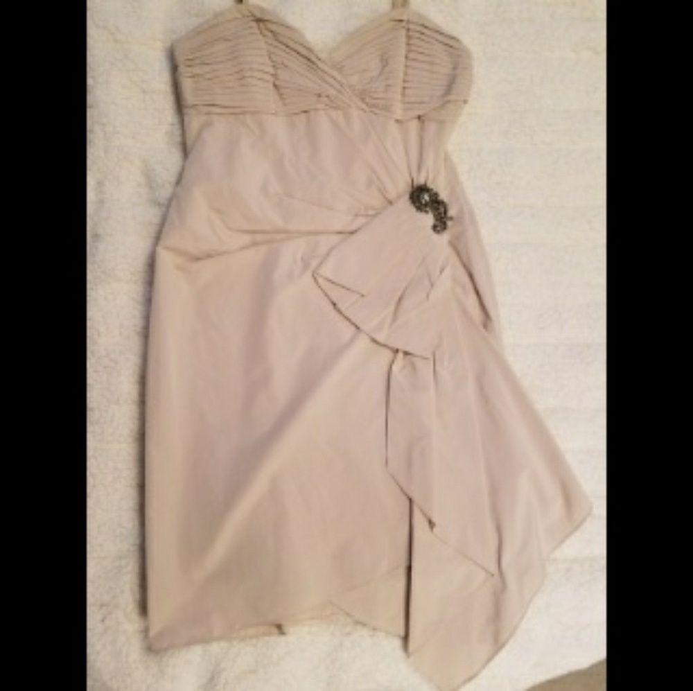 BCBG Max Azria beige strapless dress